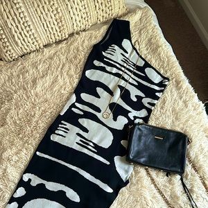 NEW Black & White Midi Dress Size XL